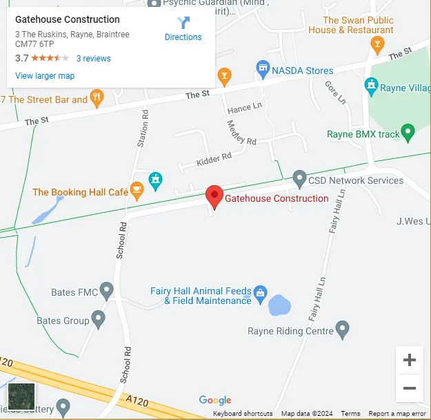 A map showing the location of a business.